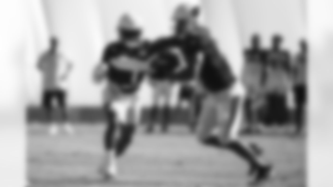 Arizona Cardinals quarterback Kyler Murray (1) and Arizona Cardinals running back James Conner (6) during practice at the Dignity Health Sports Complex on Thursday, September 15, 2022 in Tempe, AZ.