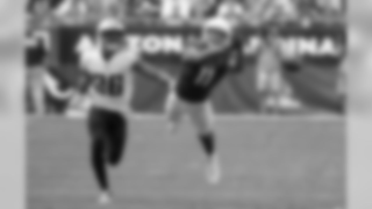 Cardinals WR Larry Fitzgerald lays out for a pass
