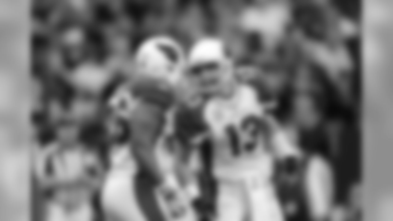 Kurt Warner and Beanie Wells in NFC Divisional Playoff game in January, 2010.