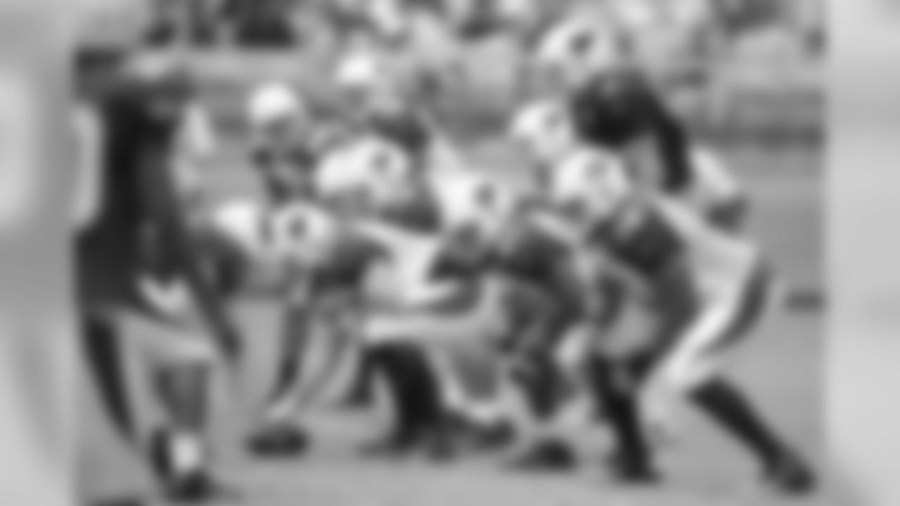 The offensive line before the snap