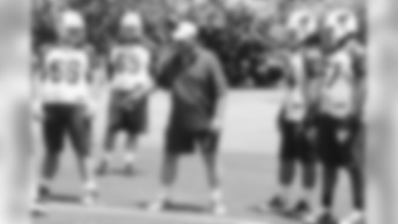 OL coach Russ Grimm teaches