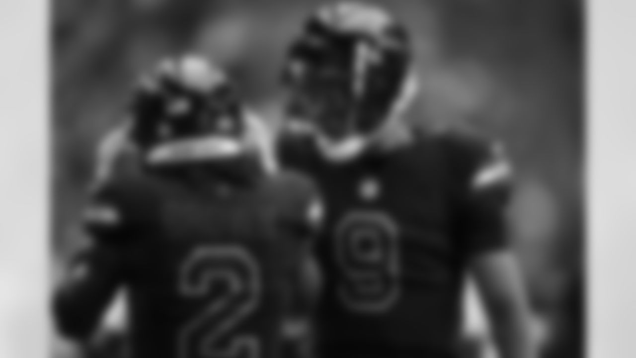 Arizona Cardinals quarterback Joshua Dobbs (9) and Arizona Cardinals wide receiver Marquise "Hollywood" Brown (2) during the Week 5 regular season game between the Arizona Cardinals and the Cincinnati Bengals on Sunday, Oct 8, 2023 in Glendale, AZ.