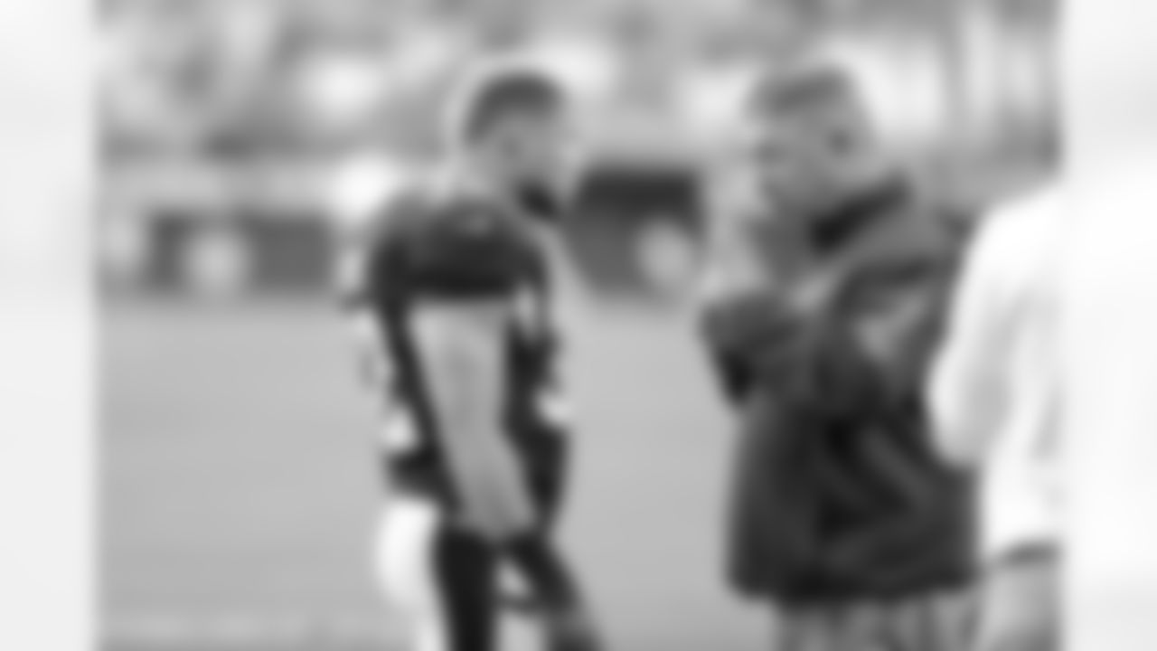 Special teams coach Amos Jones with S Tyrann Mathieu
