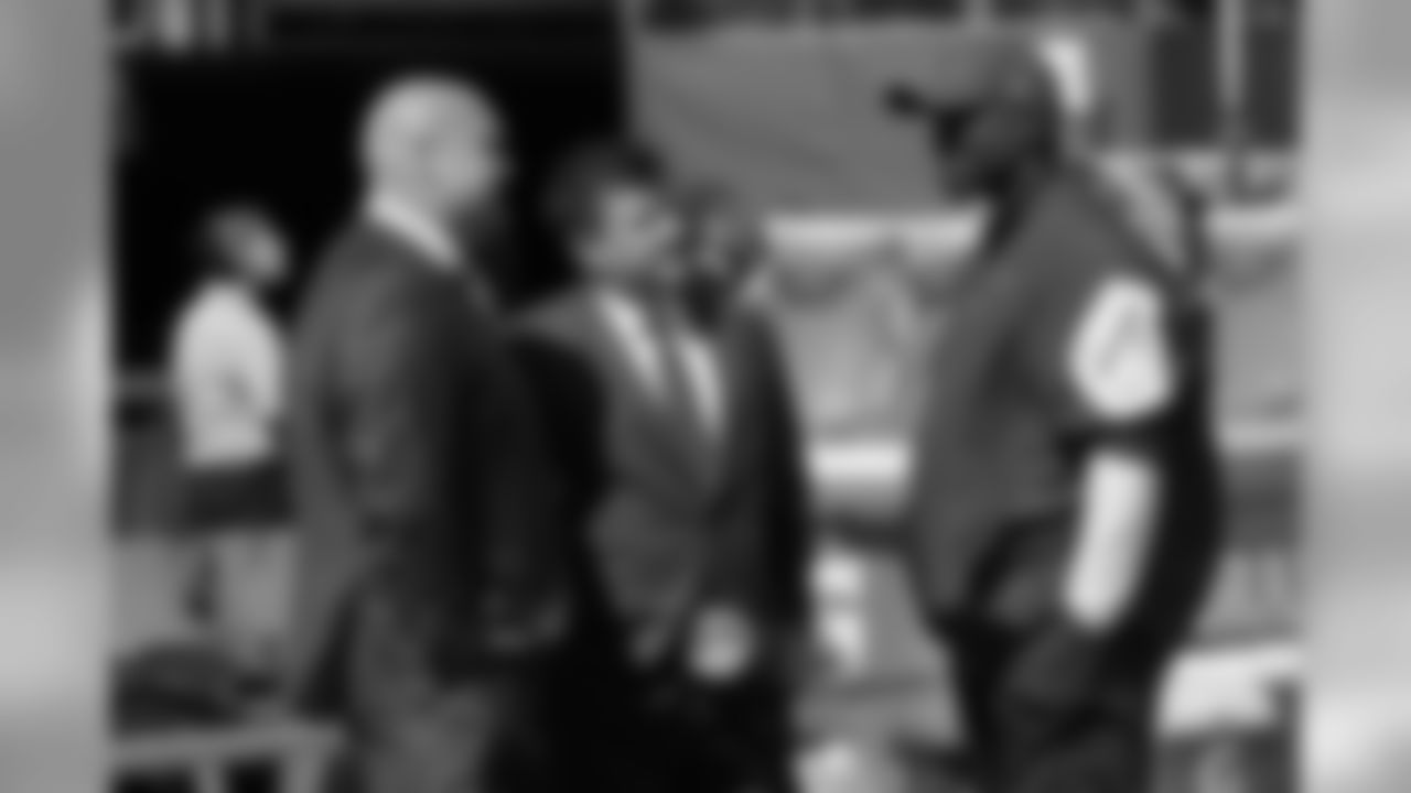 From left: GM Steve Keim, team president Michael Bidwill and Bowles