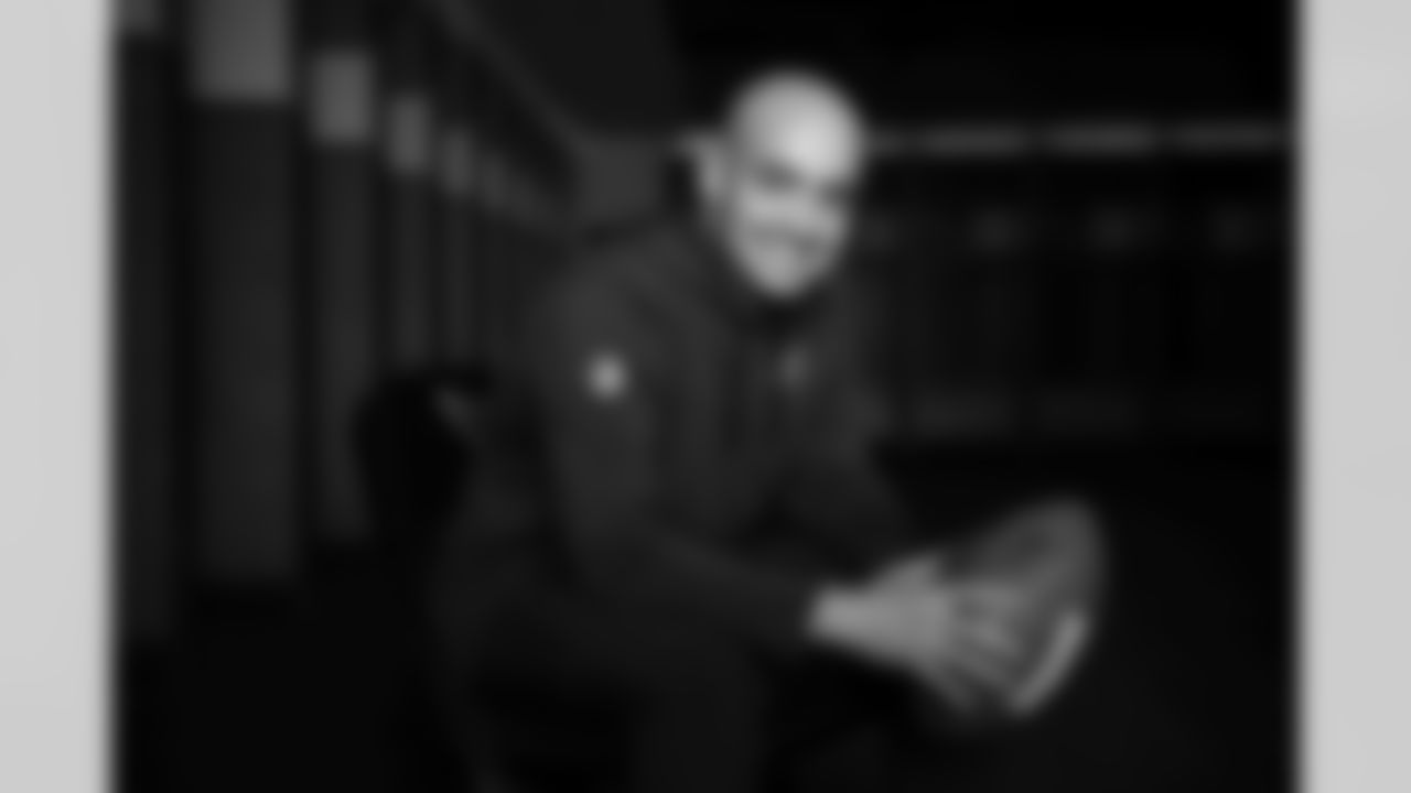 Arizona Cardinals Offensive Coordinator Drew Petzing poses for a photo in the locker room at the Dignity Health Training Center on Tuesday, Feb. 21, 2023 in Tempe, AZ.