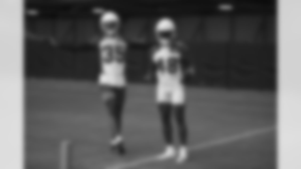 Arizona Cardinals cornerback Christian Matthew (35) and Arizona Cardinals safety Tae Daley (48) during the 2022 Arizona Cardinals Training Camp at State Farm Stadium on Wednesday, July 27, 2022 in Glendale, AZ.