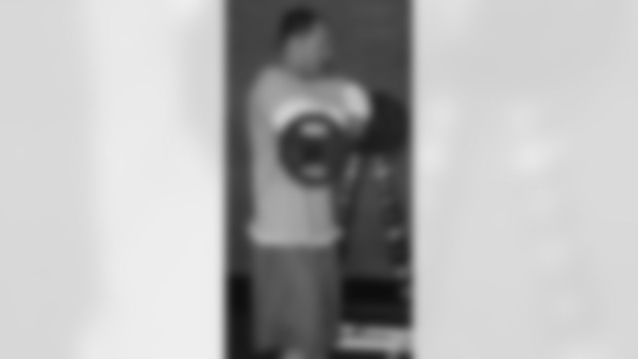 Monty Beisel works on his upper body
