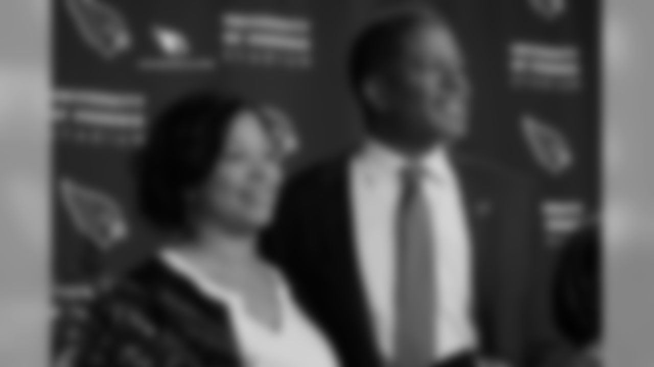 Steve Wilks with his wife after the press conference