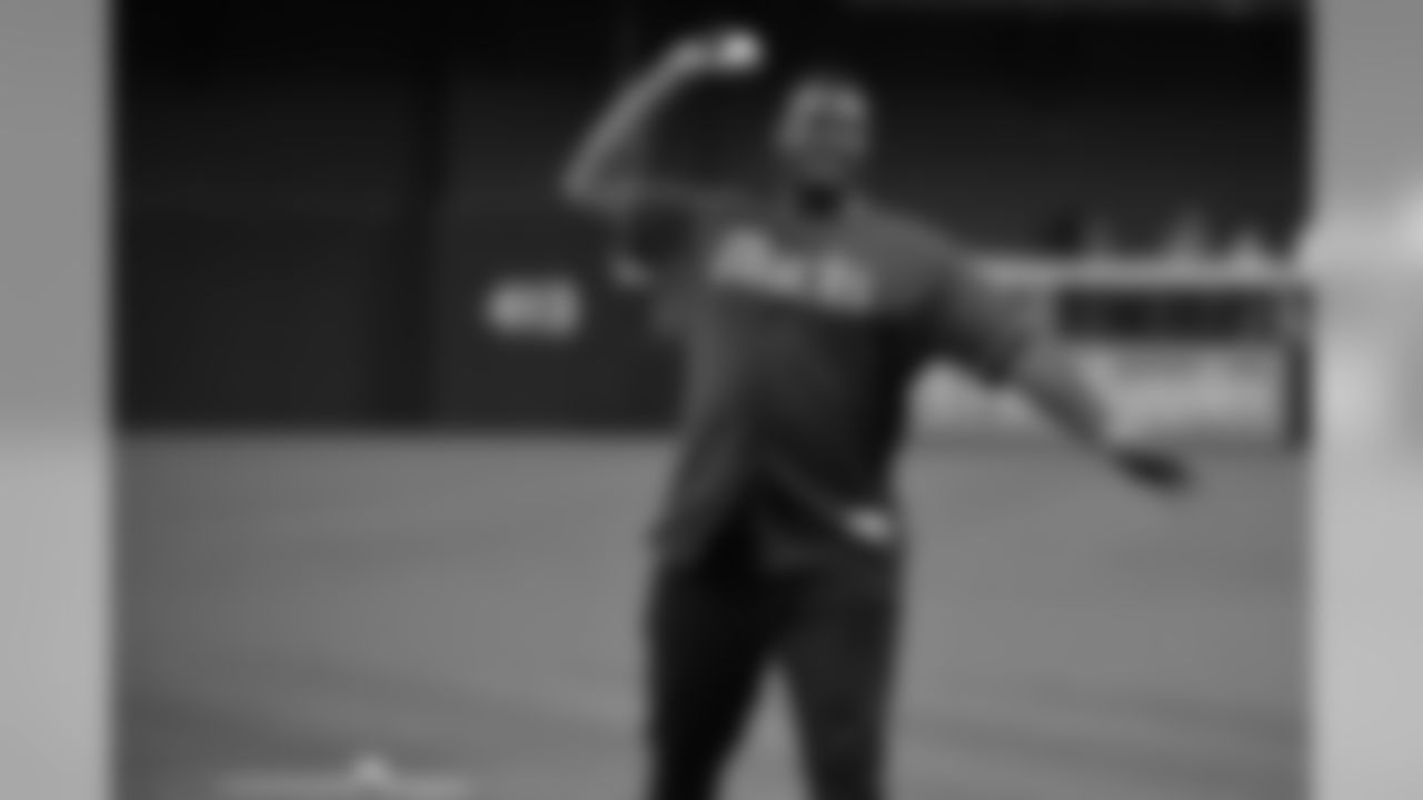 T D.J. Humphries throwing out a ceremonial first pitch