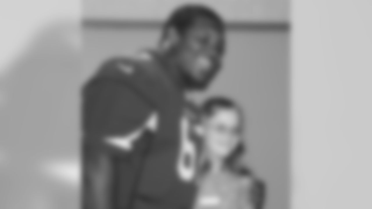 DT Padric Scott with a new friend
