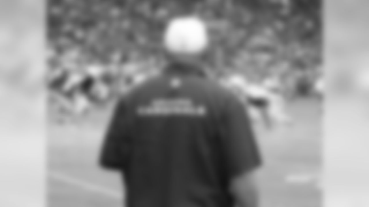 Coach Bruce Arians watches practice