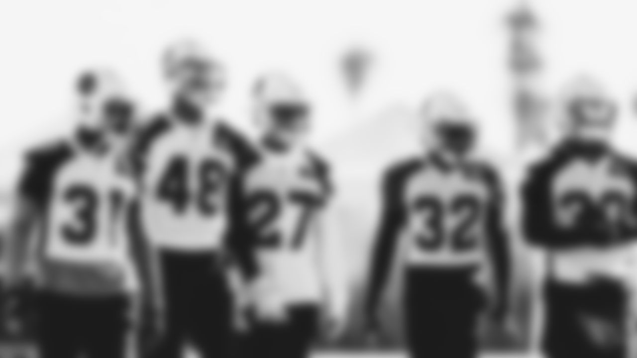 From left: S Chris Banjo, LB Isaiah Simmons, CB Kevin Peterson, S Budda Baker and CB Byron Murphy.