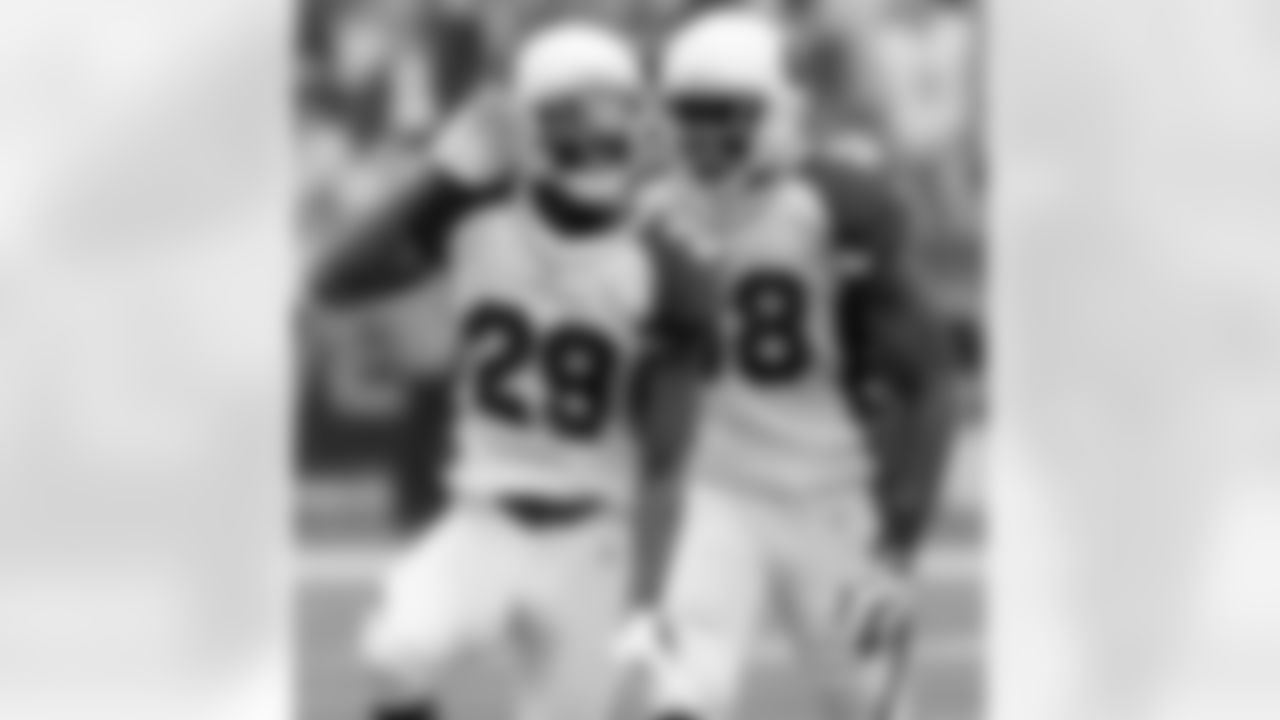 2008: CB Dominique Rodgers-Cromartie and LB Karlos Dansby celebrate an interception