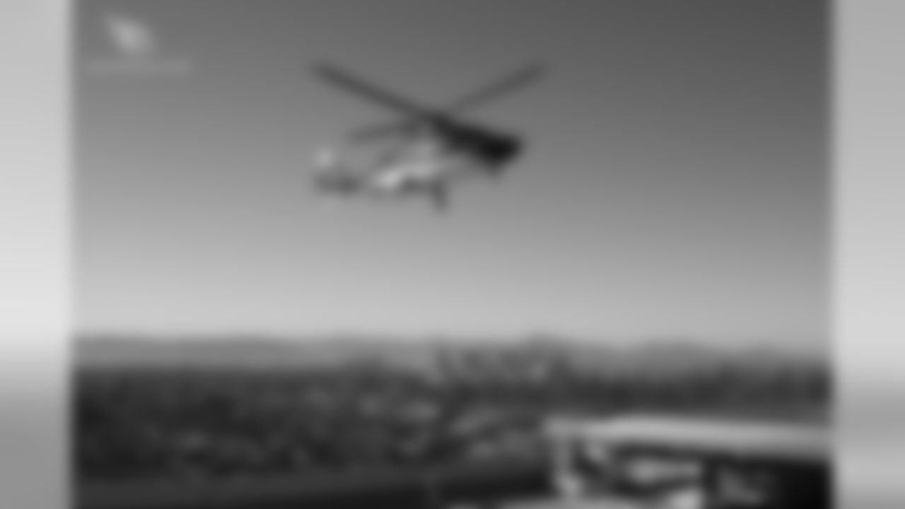 The Cardinals' helicopter arrives at Phoenix Children's Hospital