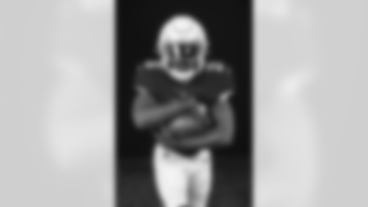 Arizona Cardinals running back Eno Benjamin (26) poses for a photo during Cardinals Media Day on Monday, June 13, 2022 in Tempe, AZ.