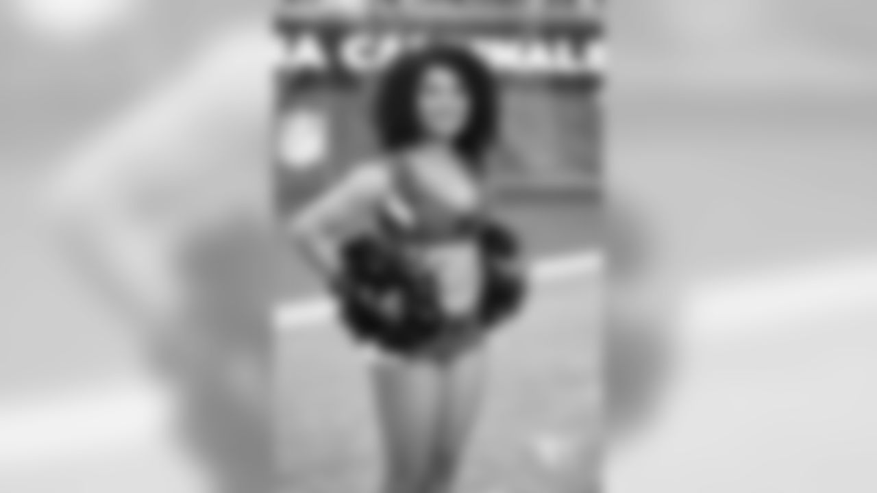 Images of Cardinals cheerleader Tequasia during the 2019 season