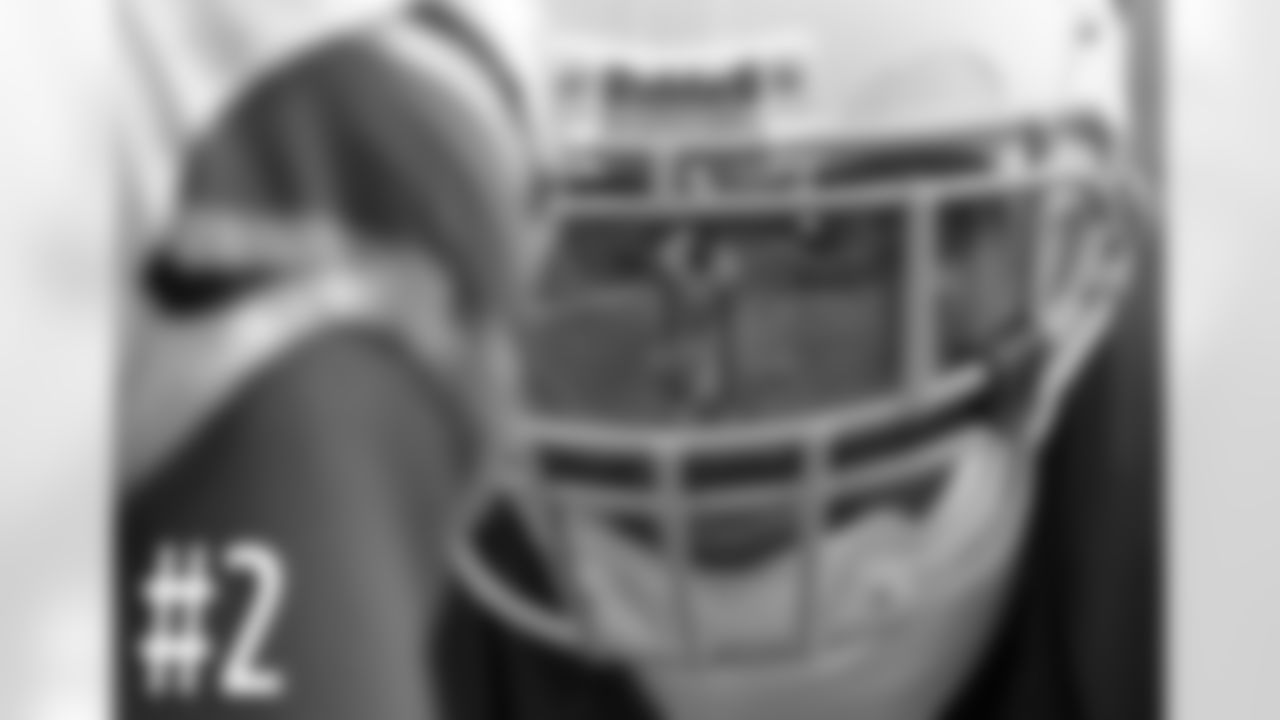 CB Patrick Peterson pictured with Calvin Johnson's reflection in his visor
