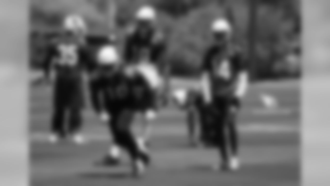 From left: Wide receivers Chad Williams, WR Carlton Agudosi and J.J. Nelson