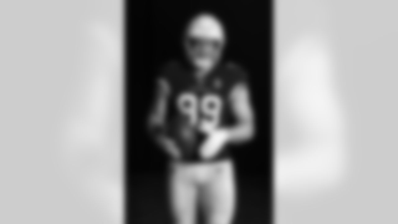 Arizona Cardinals defensive end J.J. Watt (99) poses for a photo during Cardinals Media Day on Monday, June 13, 2022 in Tempe, AZ.