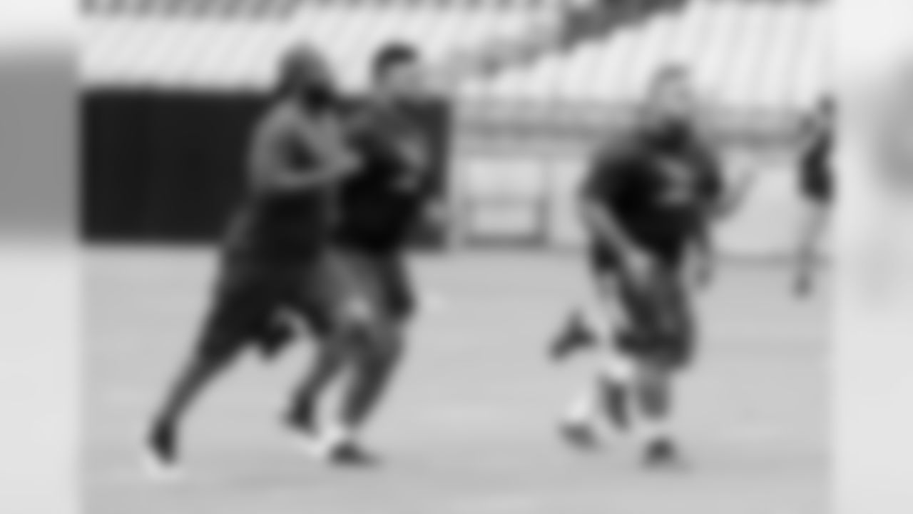 From left: DT Frostee Rucker, G Mike Iupati, DT Alameda Ta'amu