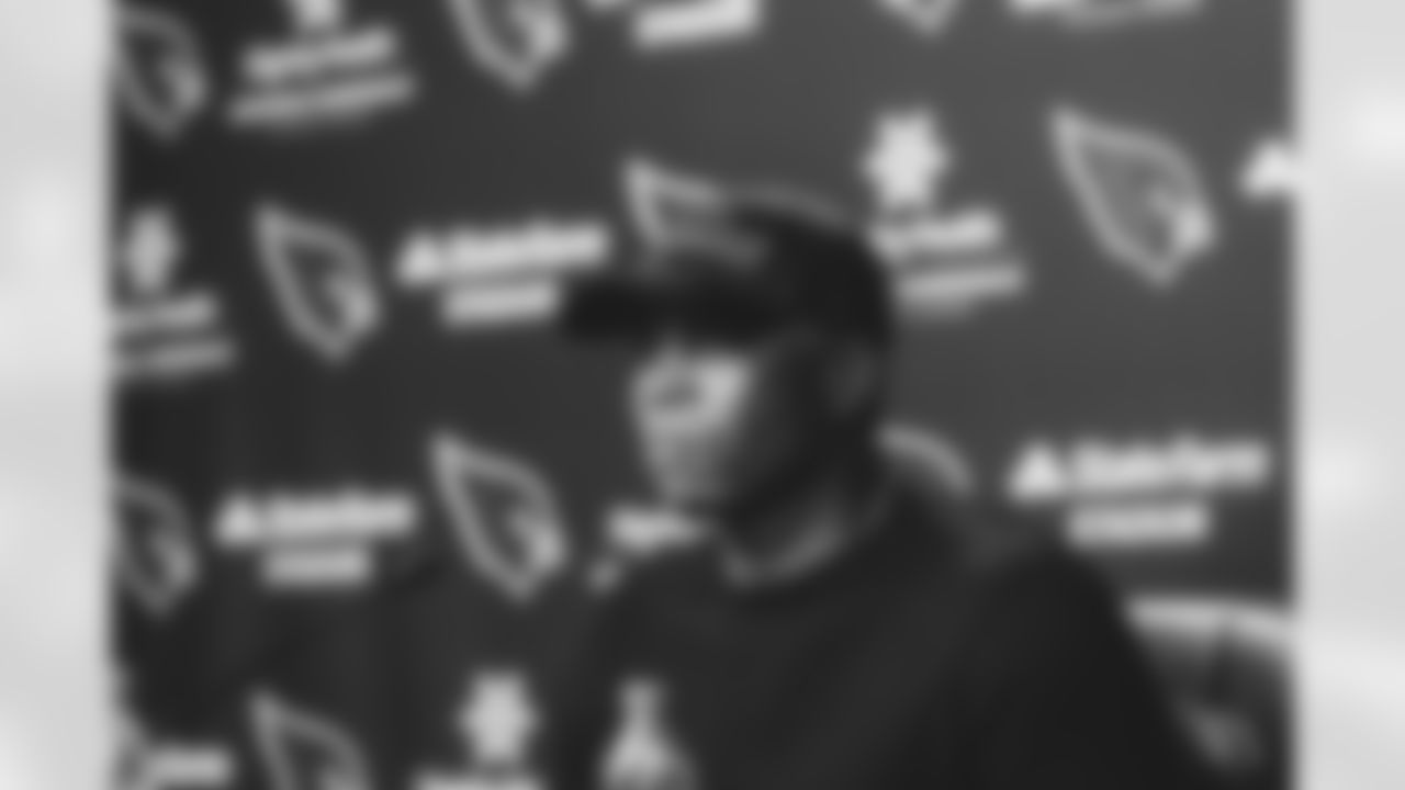 Defensive coordinator Vance Joseph speaks with the media.