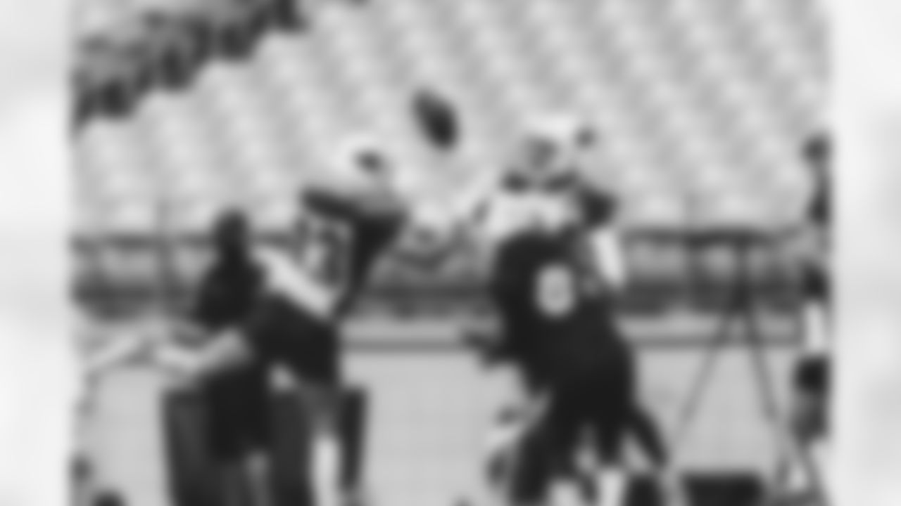 CB Byron Murphy pursues a tipped pass.