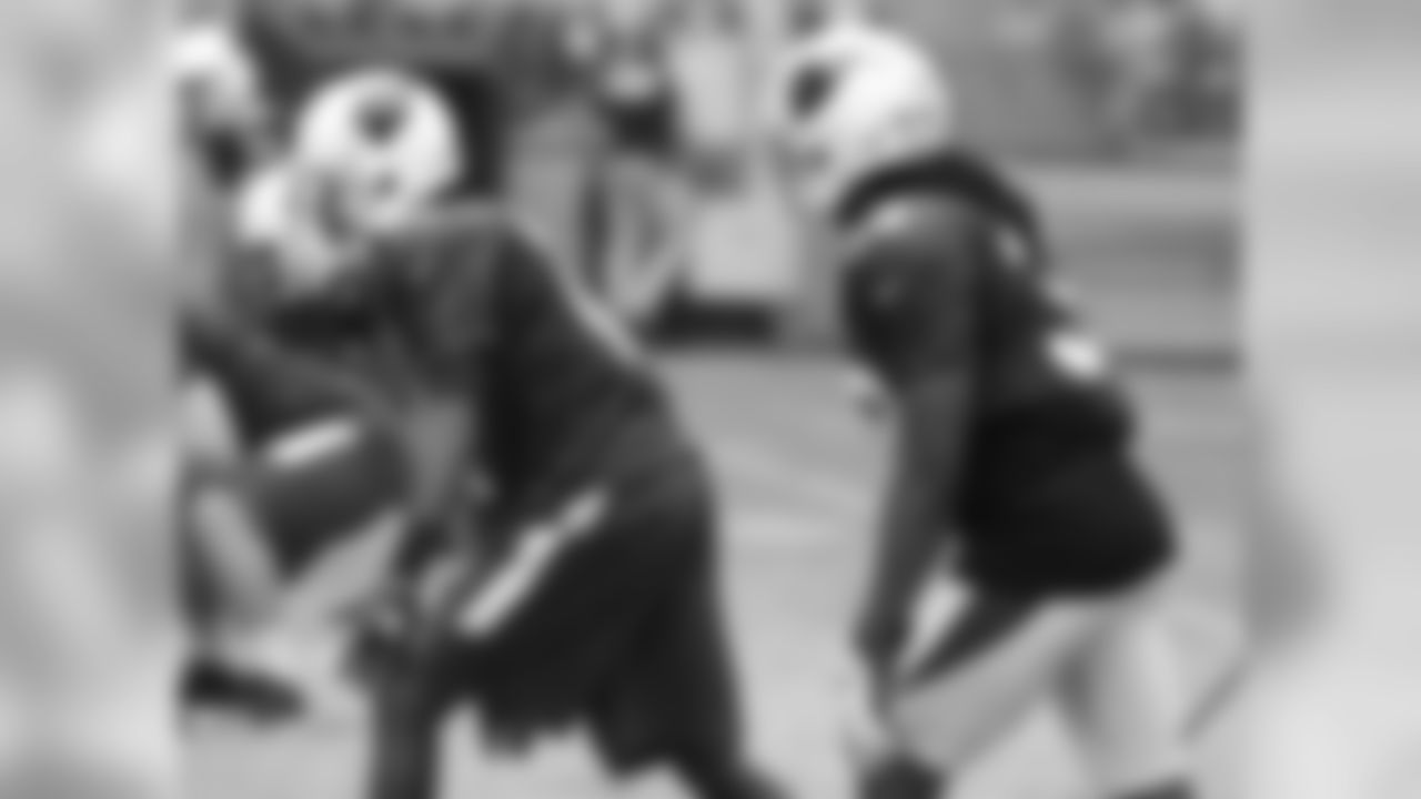 WR J.J. Nelson (left) and RB Andre Ellington at the line of scrimmage