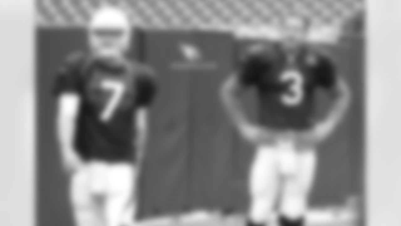 Day 17: Quarterbacks Blaine Gabbert (right) and Carson Palmer (right)
