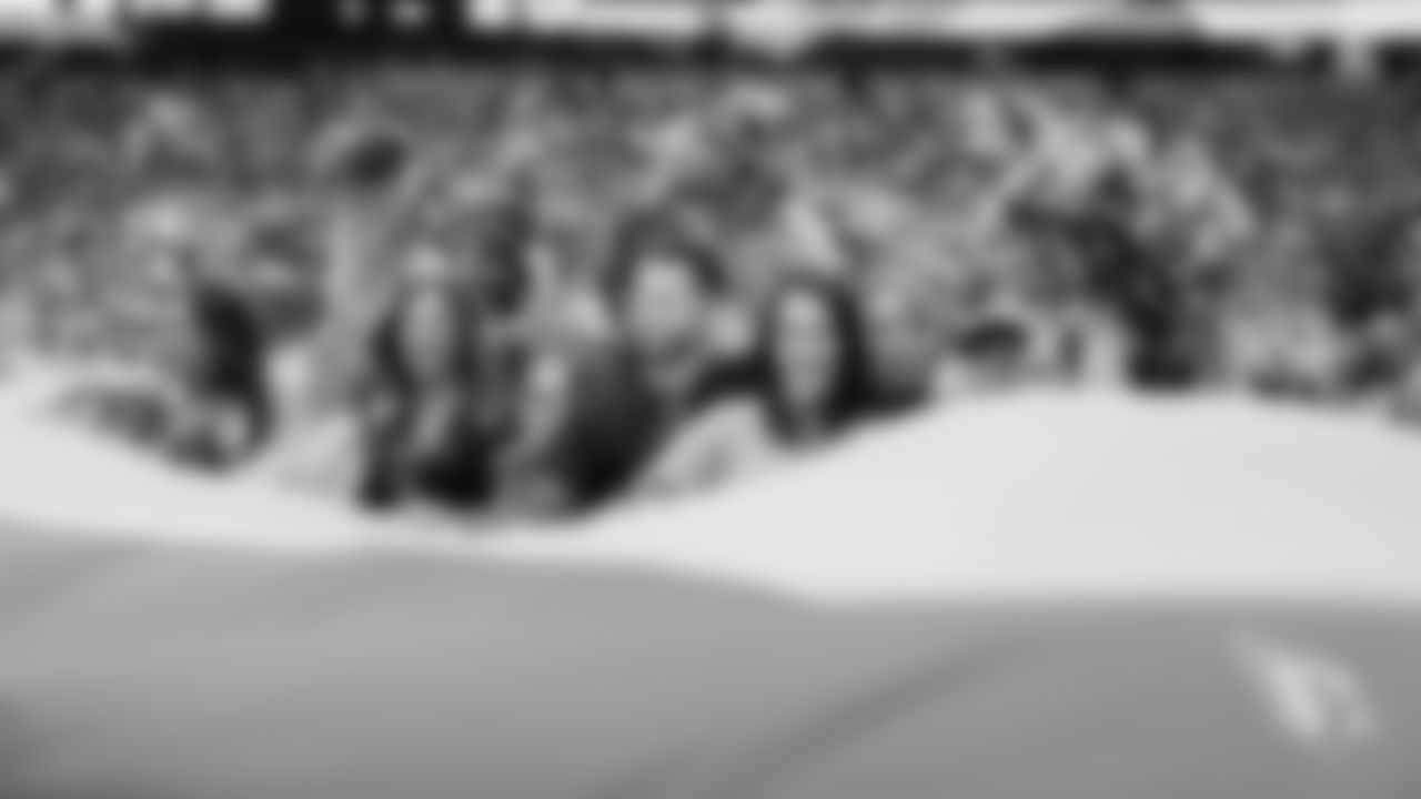 Images from halftime of the Falcons game, where Cardinals cheerleaders performed with cancer survivors and their caregivers to raise awareness for early detection and prevention