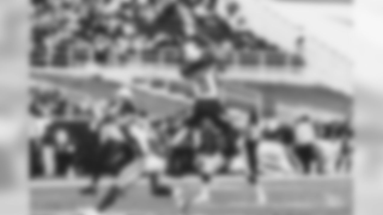 WR Larry Fitzgerald hauls in a catch against the Rams