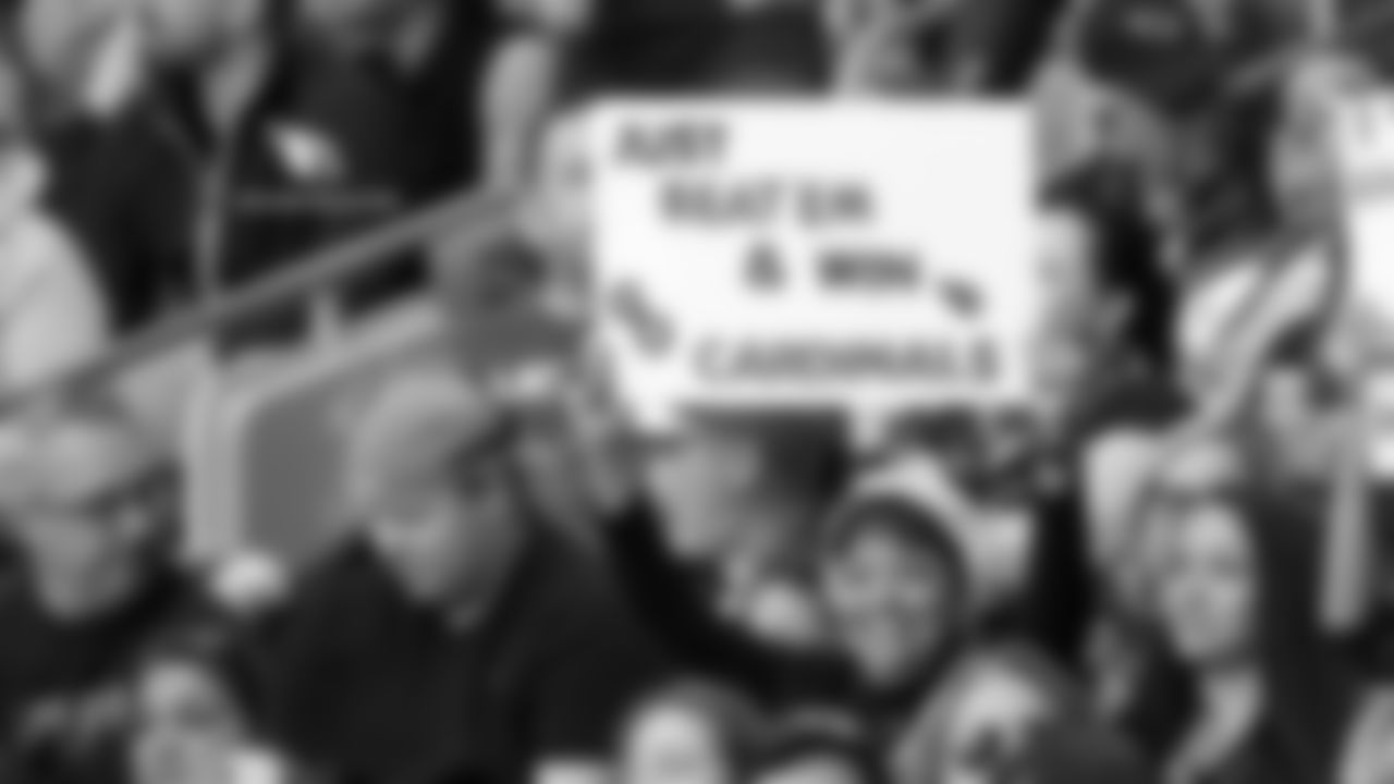 Images of Cardinals fans at State Farm Stadium during the Week 14 matchup against Detroit