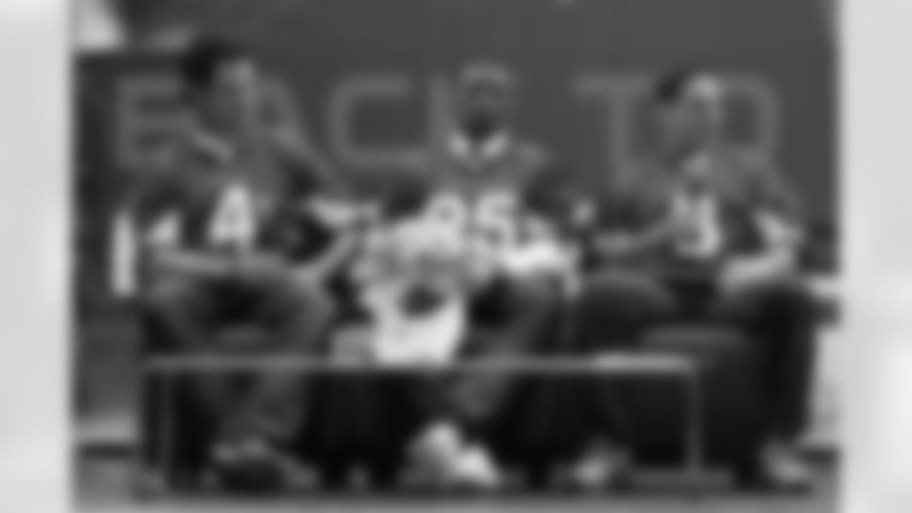 Kolb, Rhodes and Feely on stage