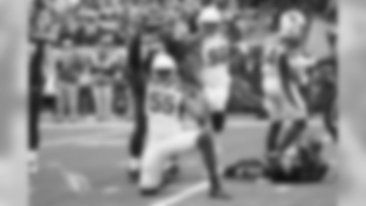 OLB Chandler Jones celebrates a sack of Russell Wilson.