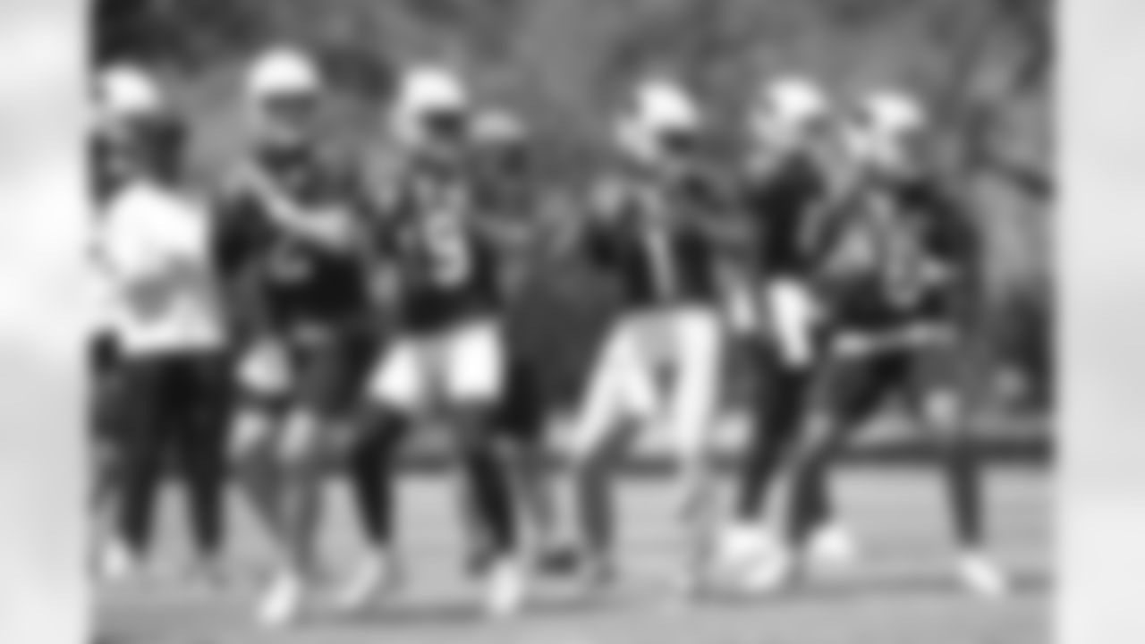Arizona Cardinals quarterback Colt McCoy (12), Arizona Cardinals quarterback Trace McSorley (19), Arizona Cardinals quarterback Kyler Murray (1) and Arizona Cardinals quarterback Jarrett Guarantano (16) during the second day of the 2022 Arizona Cardinals Minicamp on Wednesday, June 15, 2022 in Tempe, AZ.
