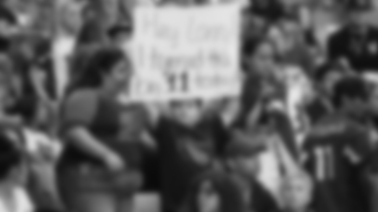 A sign for Larry Fitzgerald
