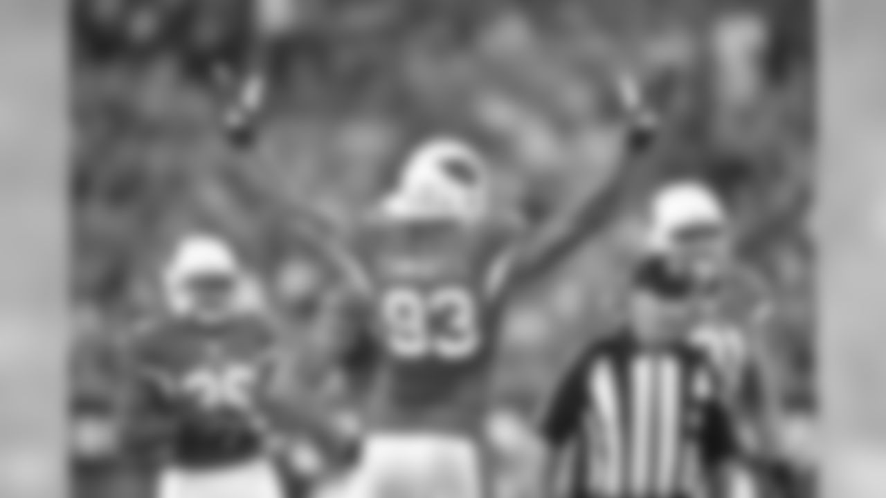 DE Calais Campbell against the Chargers