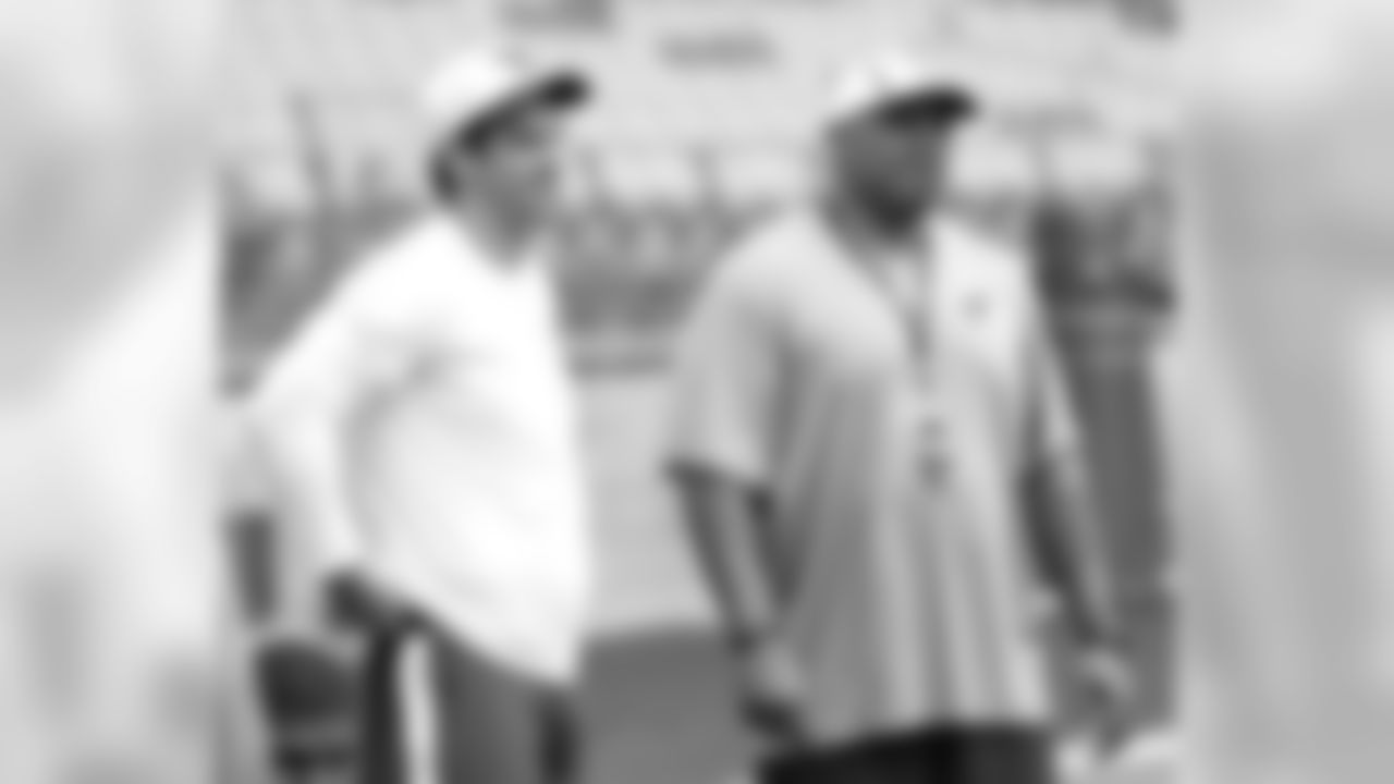 QB Drew Stanton (left) with offensive coordinator Harold Goodwin