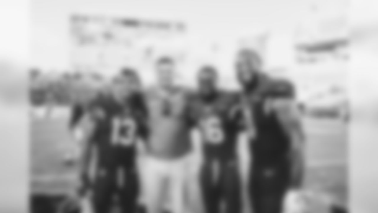 From left: WR Christian Kirk, former Cardinals WR coach Kevin Garver, WR Trent Sherfield and WR Larry Fitzgerald.