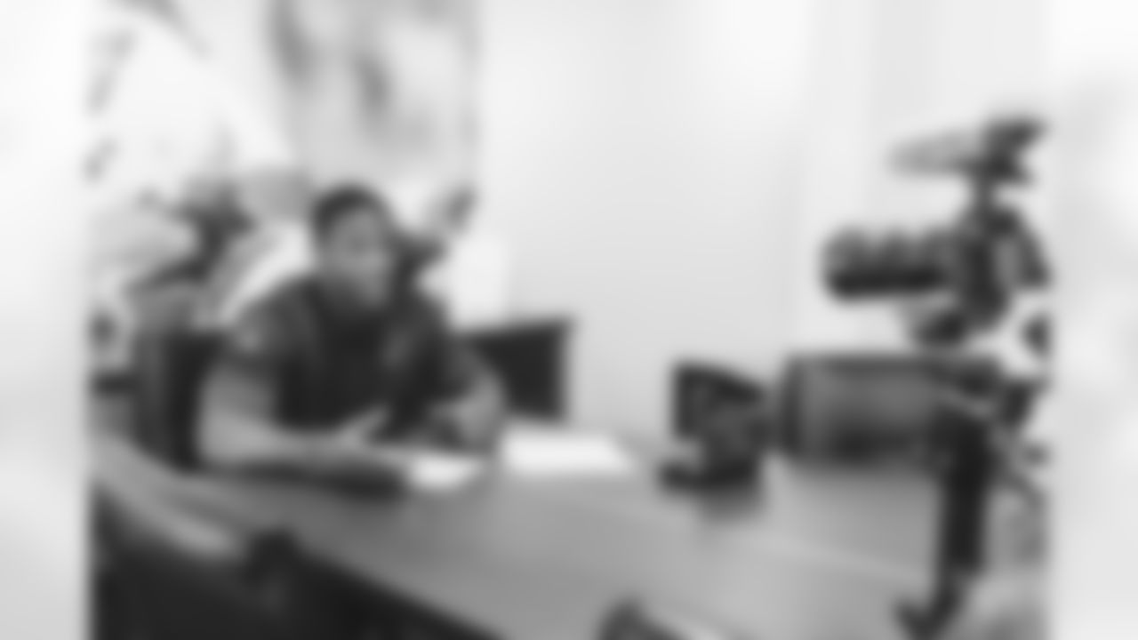 S James Wiggins during his contract signing.