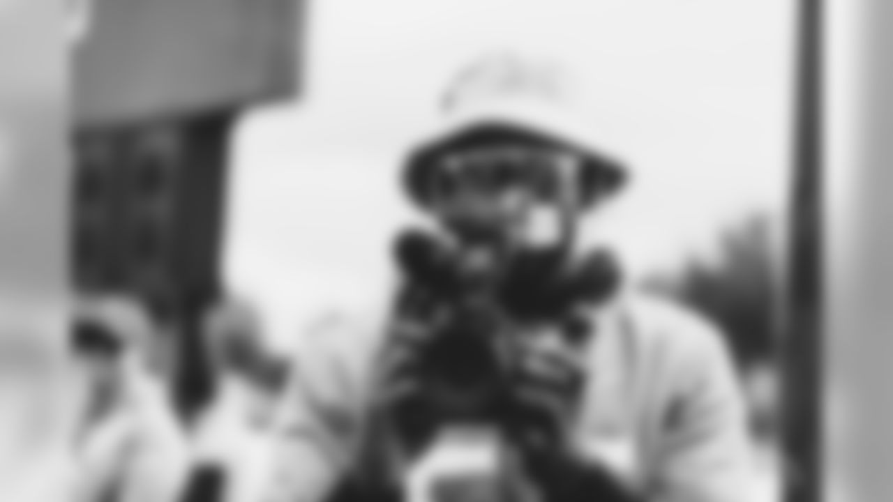 OLB Chandler Jones tries out a camera