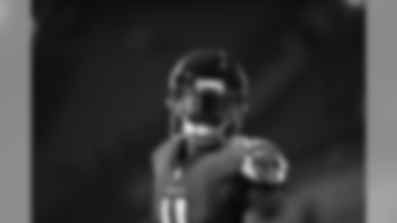 Falcons wide receiver Julio Jones (11) warms up before the first half of an NFL football game against the Arizona Cardinals, Sunday, Dec. 16, 2018, in Atlanta.