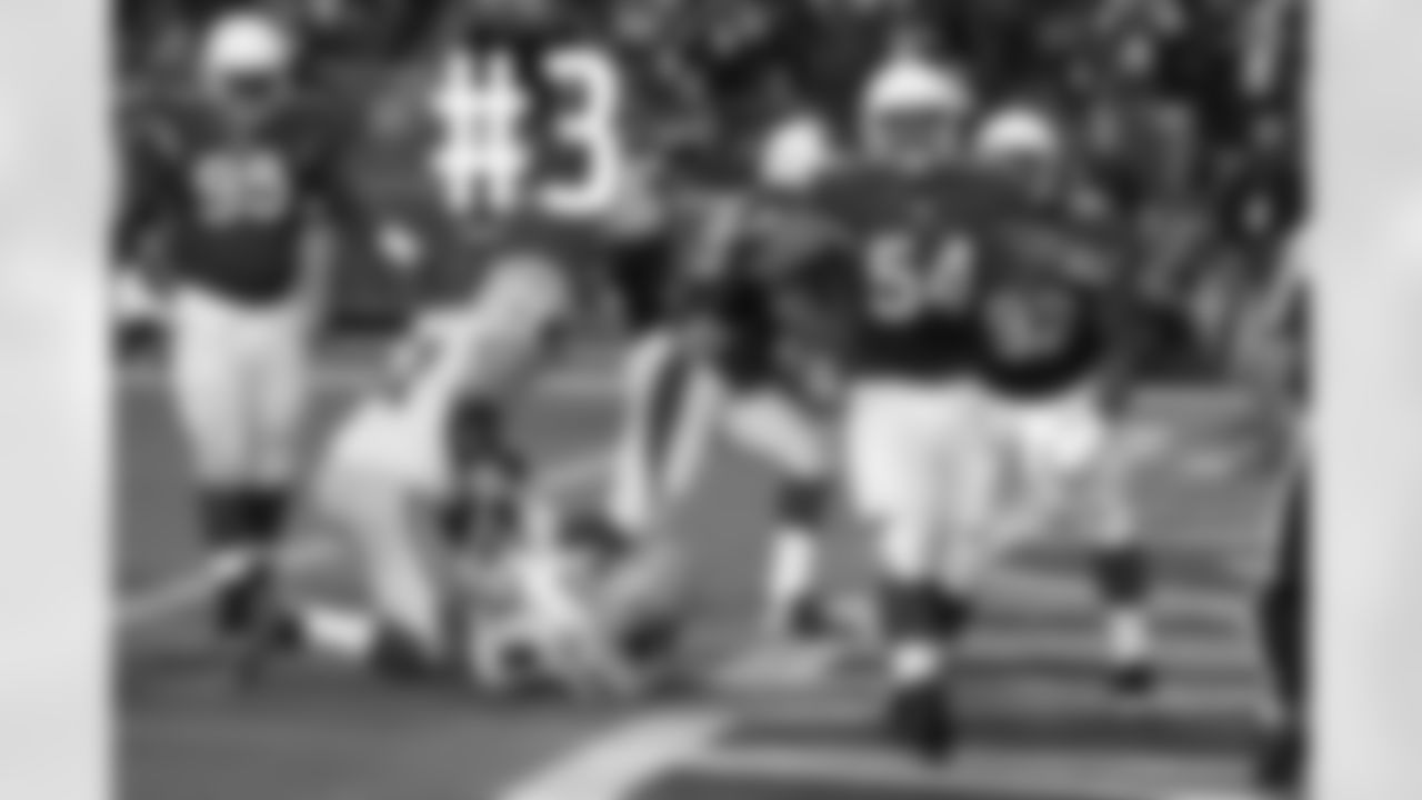 LB Dwight Freeney celebrates a sack that nearly ended up as a safety