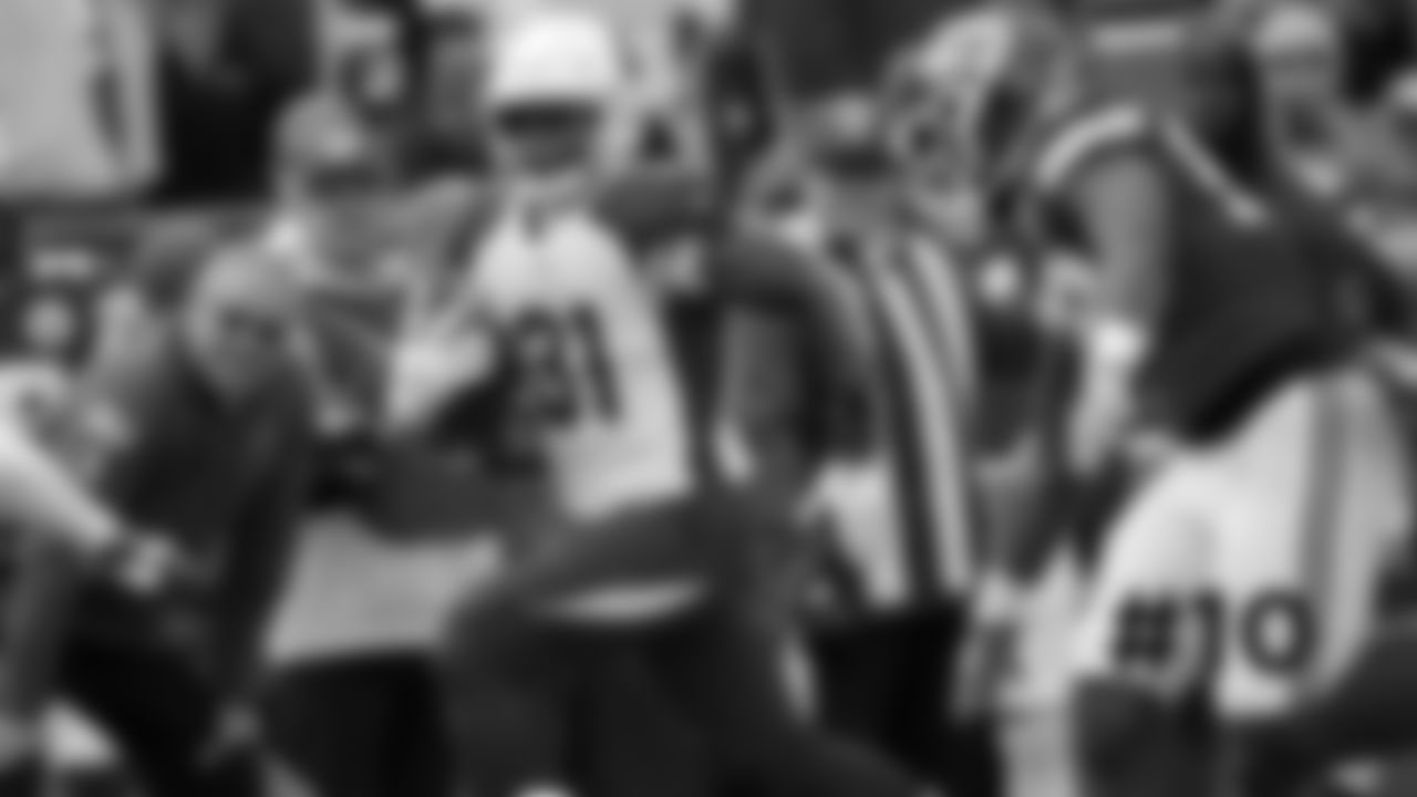 10. RB David Johnson runs down the sideline against the Chiefs