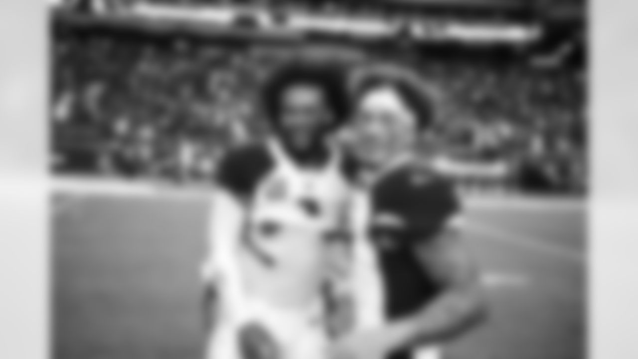 Arizona Cardinals quarterback Kyler Murray (1) and Arizona Cardinals cornerback Byron Murphy Jr. (7) during the 2022 regular season game between the Arizona Cardinals and the Las Vegas Raiders on Sunday, Sept. 18, 2022 in Las Vegas, NV.