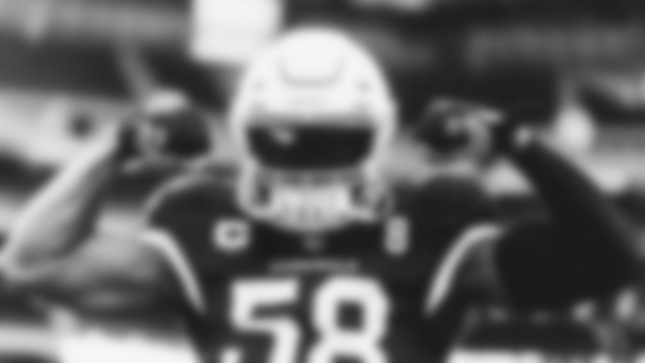 Images of Cardinals linebacker Jordan Hicks during the 2020 season.
