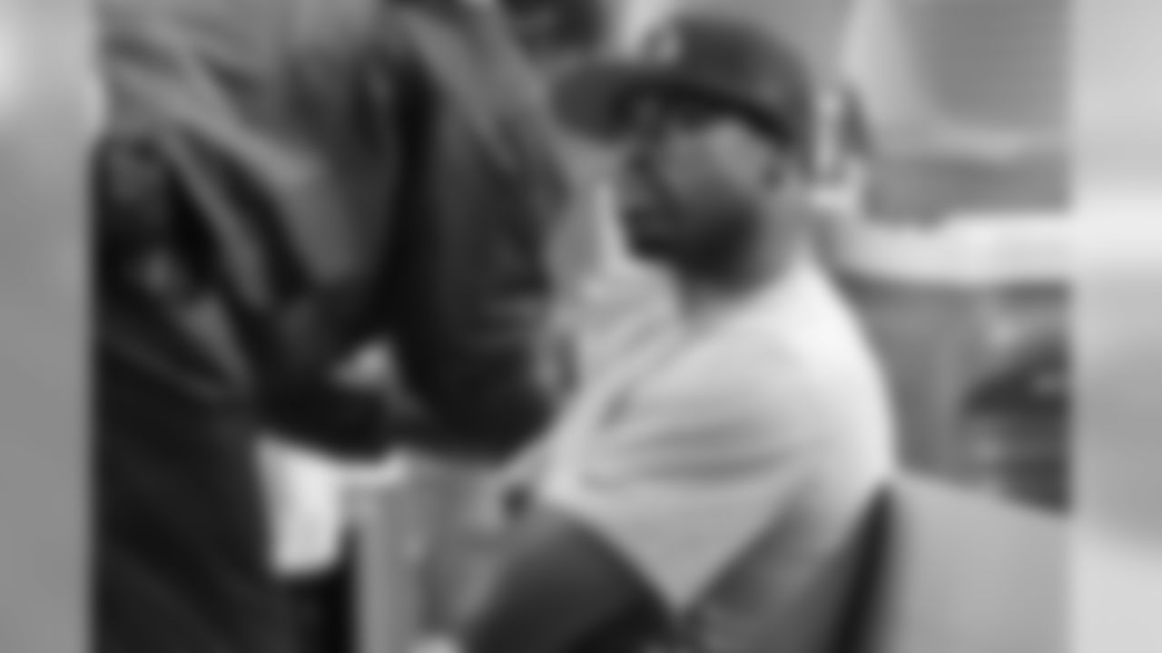 Newly signed RB Michael Bush watches from the sideline in Atlanta