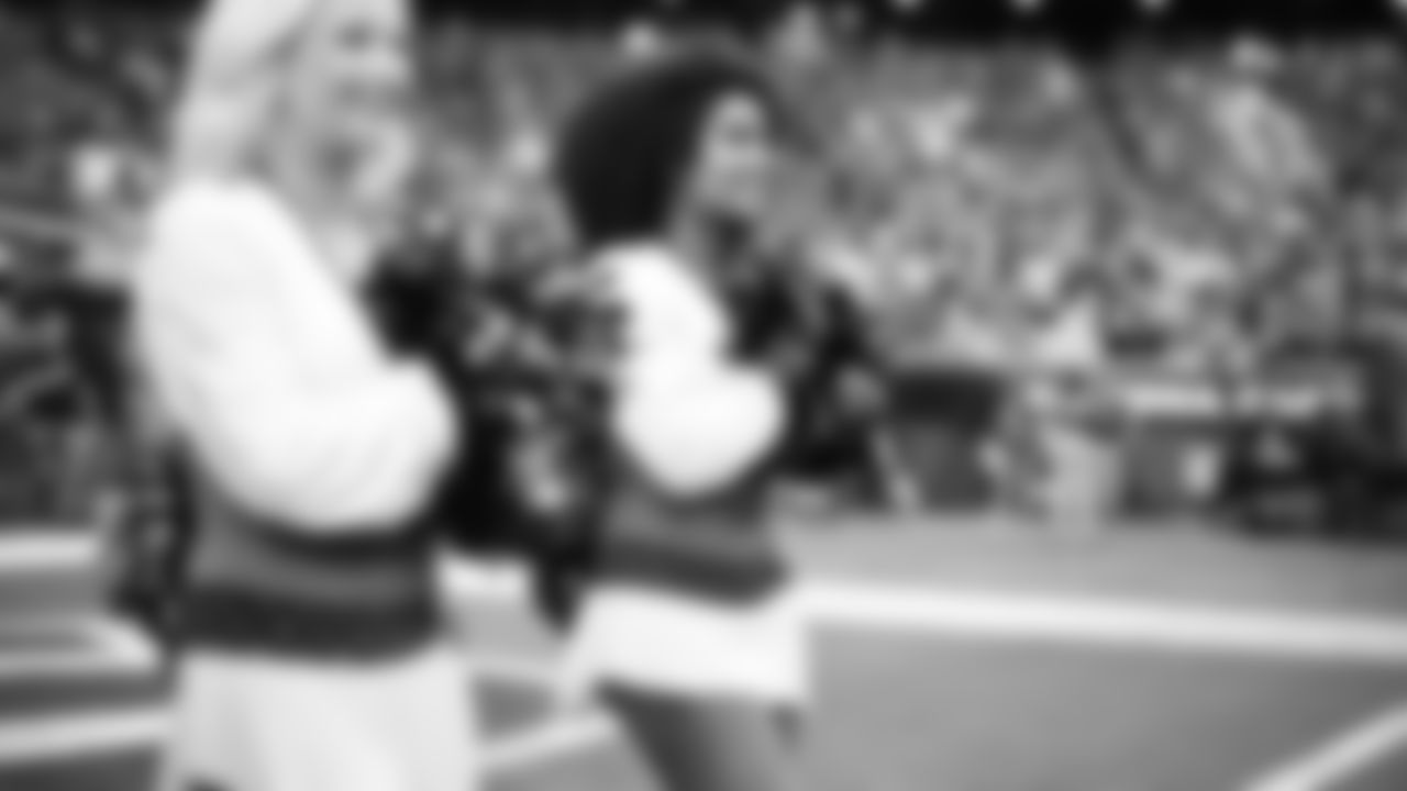 Images of Cardinals cheerleader Tequasia during the 2019 season