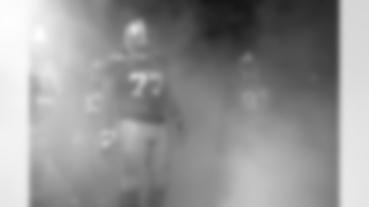 Iupati exits the tunnel before a game in 2011