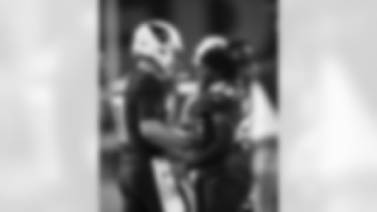Arizona Cardinals wide receiver Greg Dortch (83) and Arizona Cardinals quarterback David Blough (17) during the 2023 preseason game between the Arizona Cardinals and the Denver Broncos on Friday, Aug 11, 2023 in Glendale, AZ.