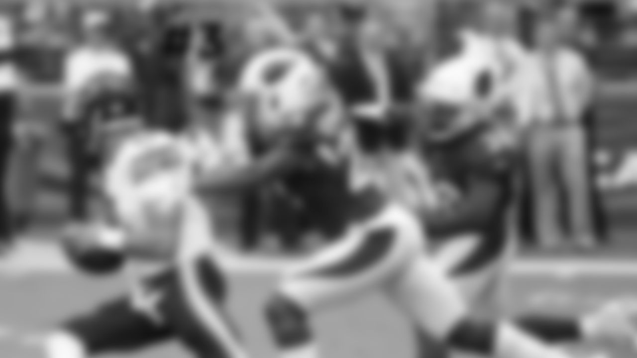 3. CB Bene' Benwikere (middle) and S Budda Baker combine for a sack